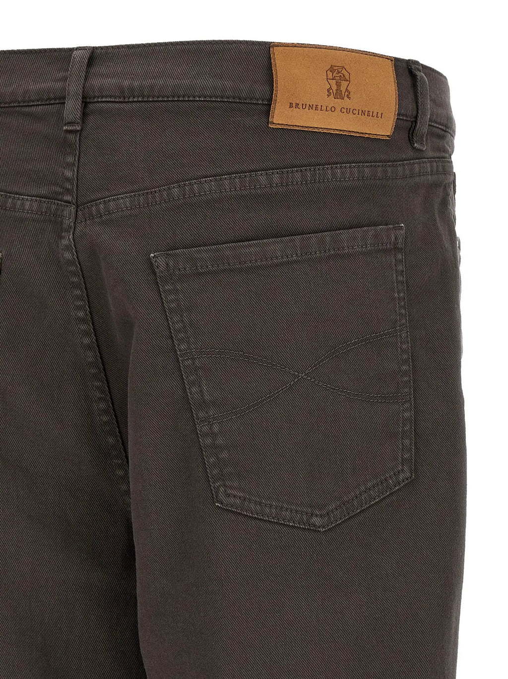 Brunello Cucinelli Brown Cotton Straight-Leg Jeans