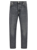 Jeans droits Brunello Cucinelli en coton gris