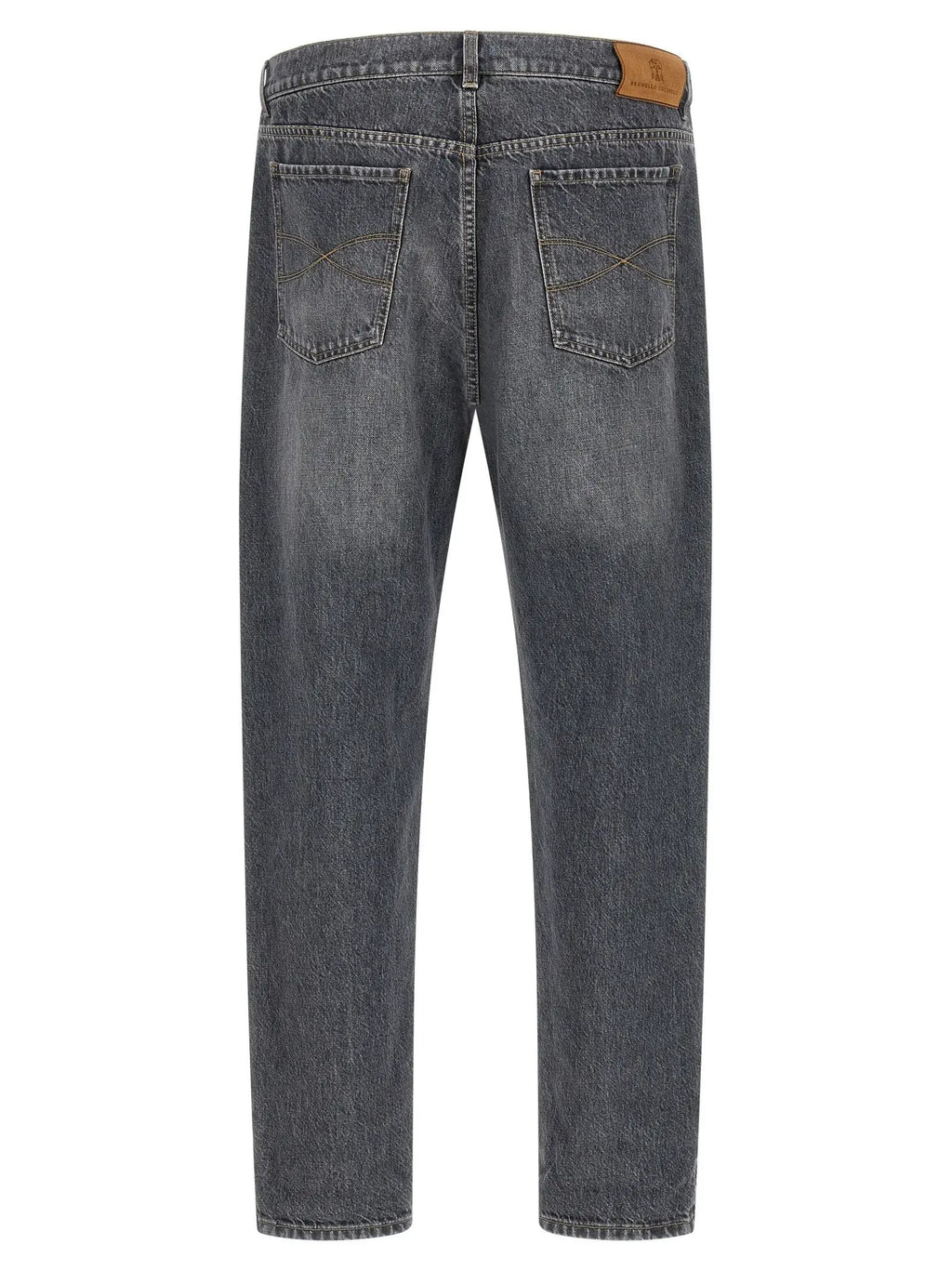 Jeans droits Brunello Cucinelli en coton gris