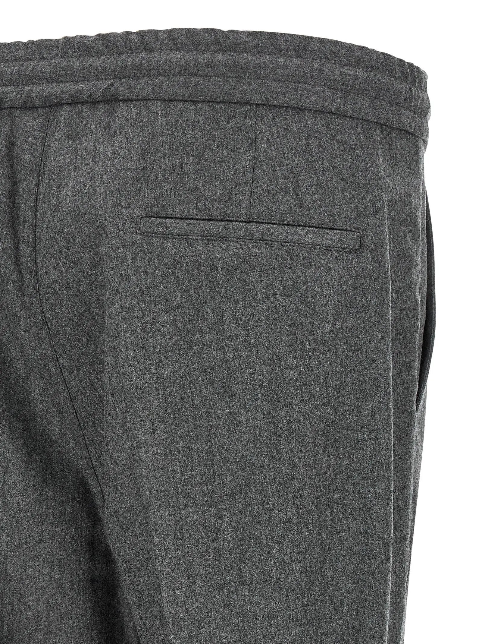 Brunello Cucinelli Gray Virgin Wool Casual Pants