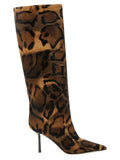 LE SILLA Brown Calfskin Over The Knee