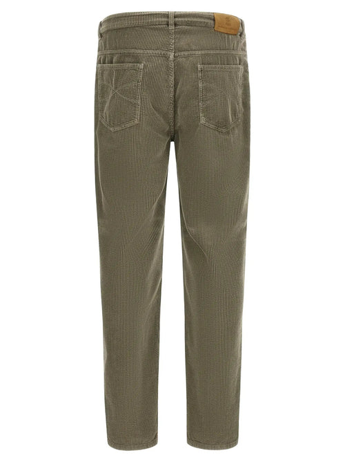 Pantalon décontracté en coton bicolore Brunello Cucinelli