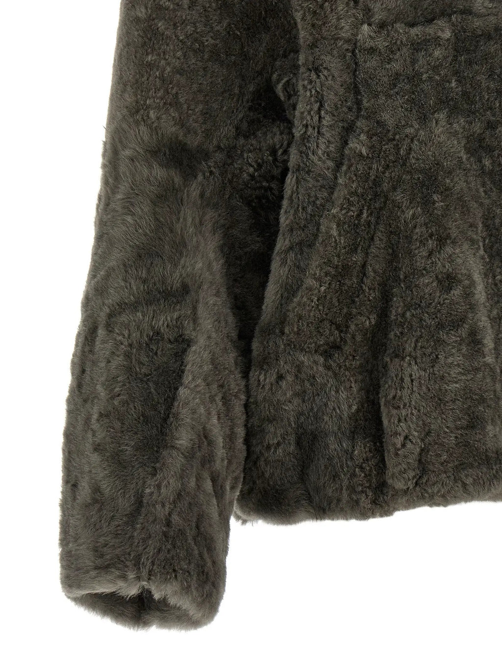 Brunello Cucinelli Veste longue en cuir d'agneau gris