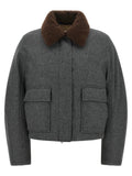 Veste longue Brunello Cucinelli grise en laine vierge