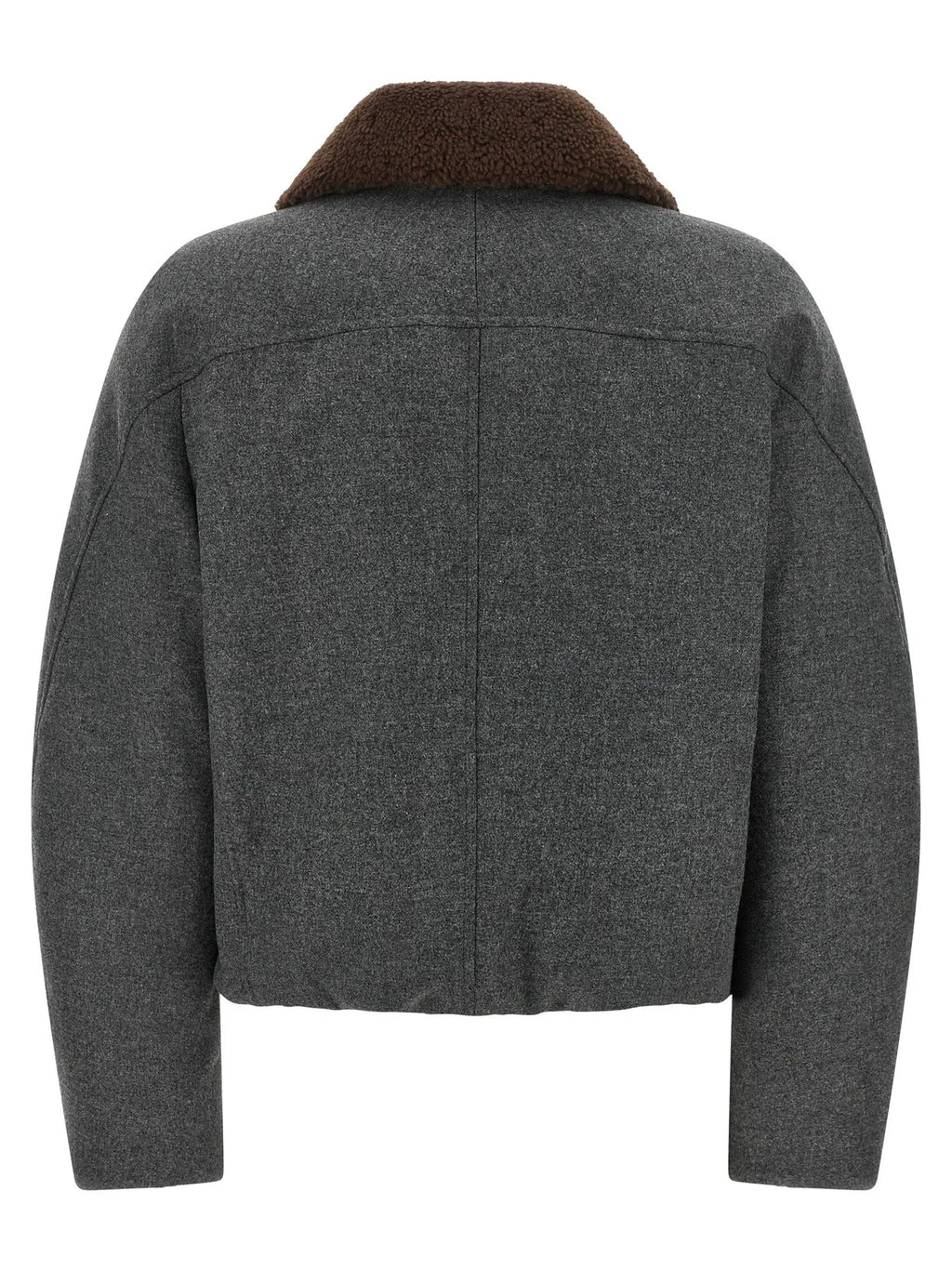 Veste longue Brunello Cucinelli grise en laine vierge