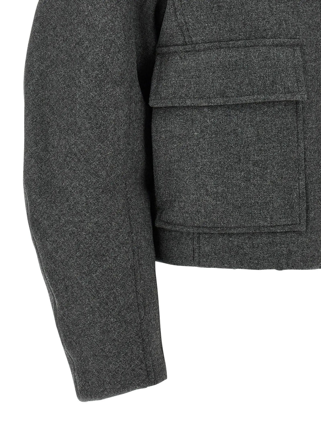 Veste longue Brunello Cucinelli grise en laine vierge