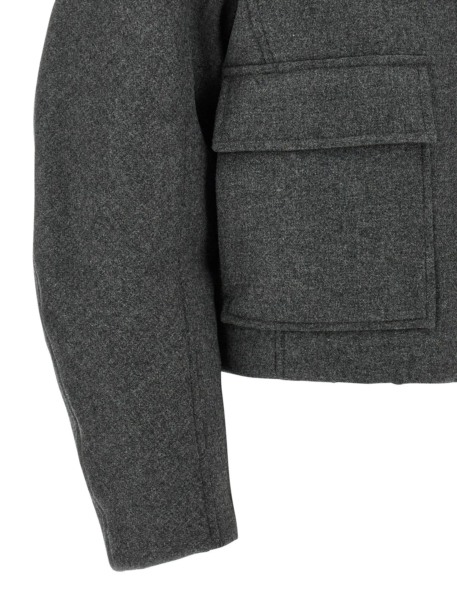 Veste longue Brunello Cucinelli grise en laine vierge