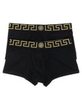Caleçons boxeurs en coton noir Versace