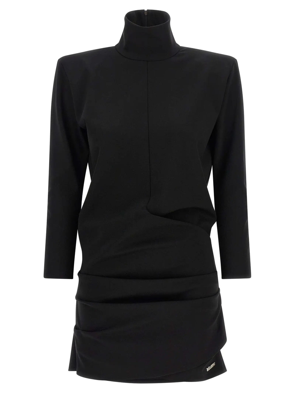 The Attico Black Viscose Short Dress