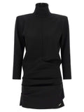 The Attico Black Viscose Short Dress