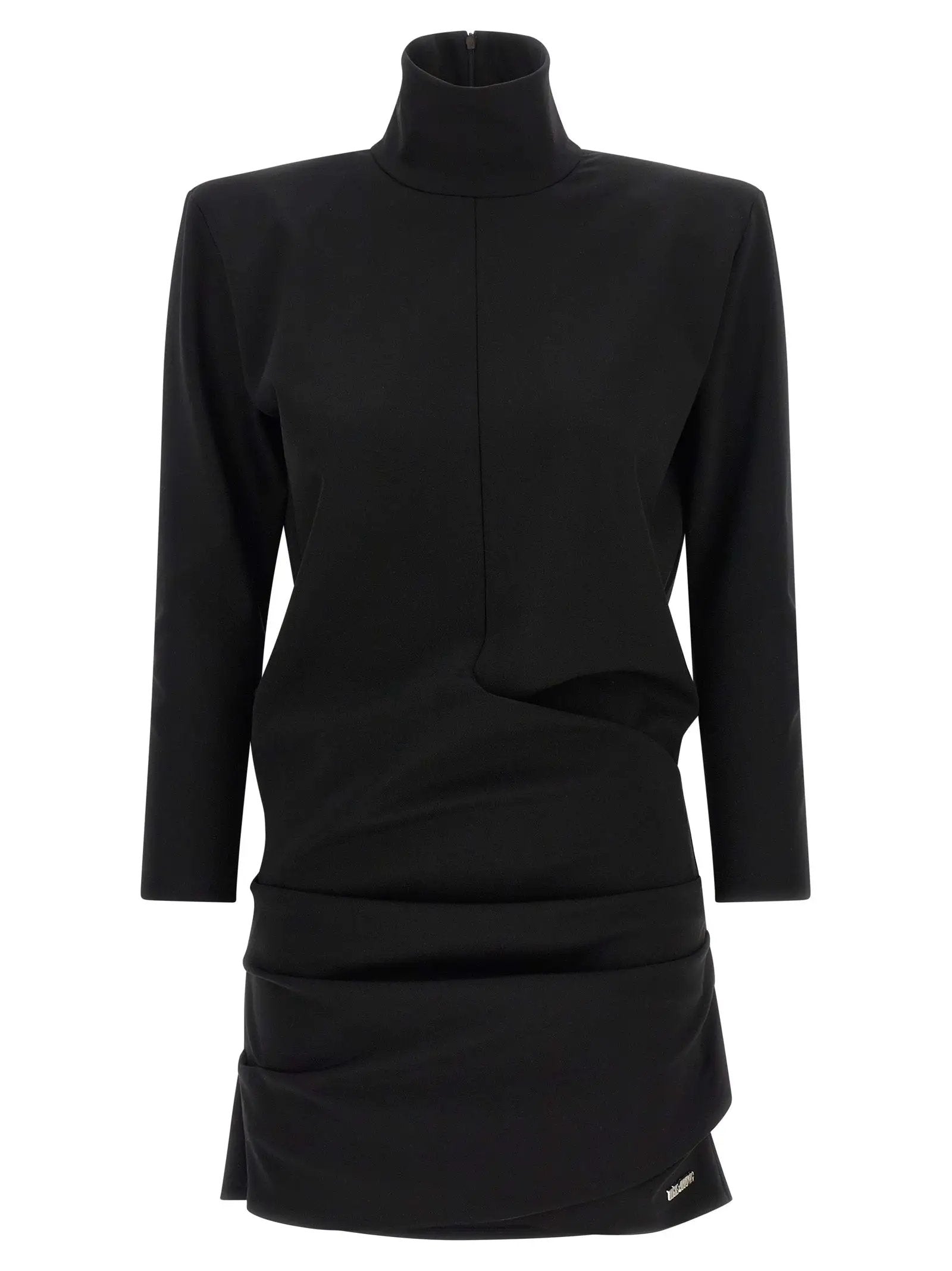 The Attico Black Viscose Short Dress