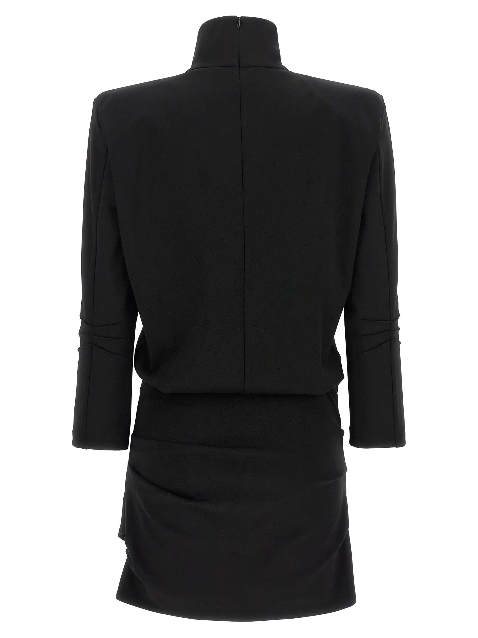 The Attico Black Viscose Short Dress
