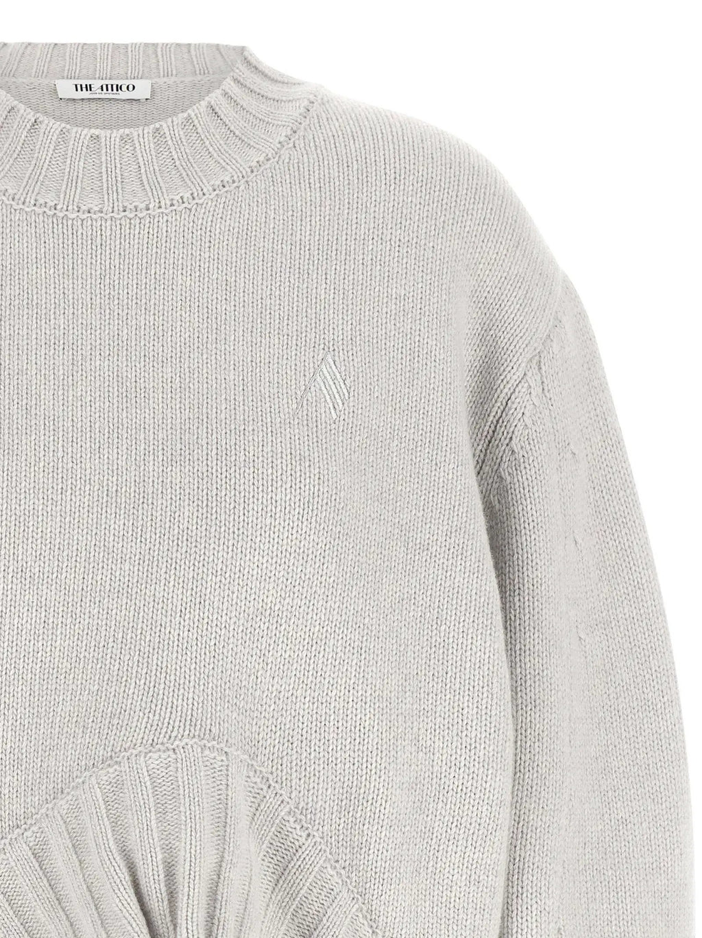 Le cardigan The Attico en laine vierge grise