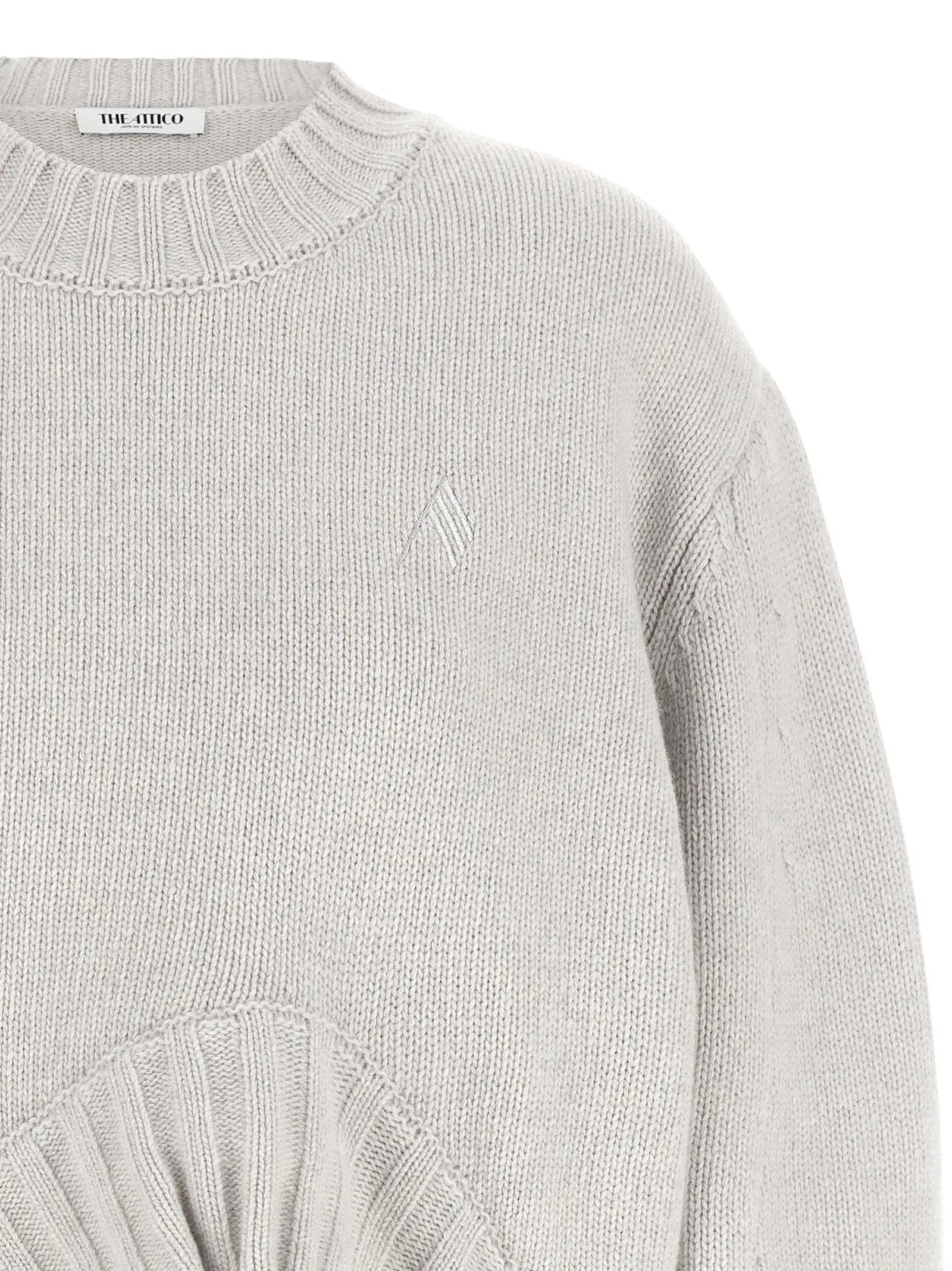 Le cardigan The Attico en laine vierge grise