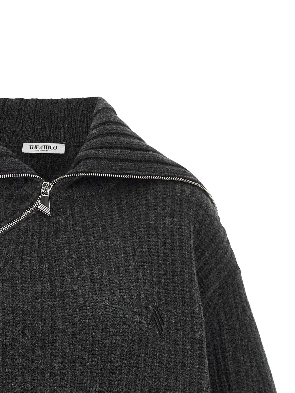 The Attico Gray Virgin Wool Cardigan