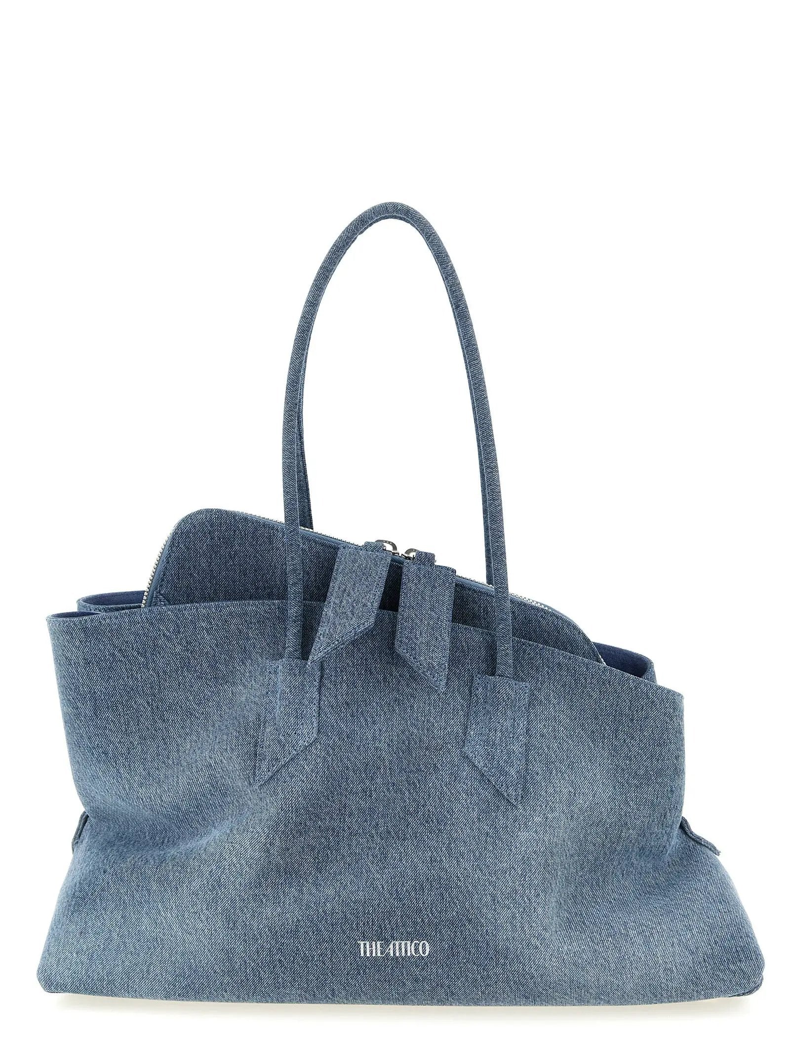 Le sac à bandoulière The Attico en coton bleu