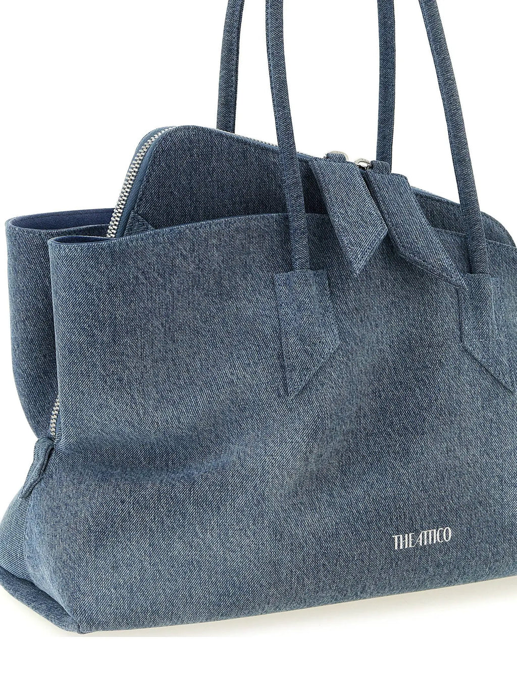 Le sac à bandoulière The Attico en coton bleu