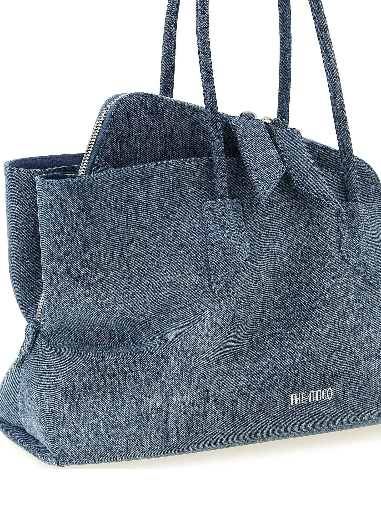 Le sac à bandoulière The Attico en coton bleu