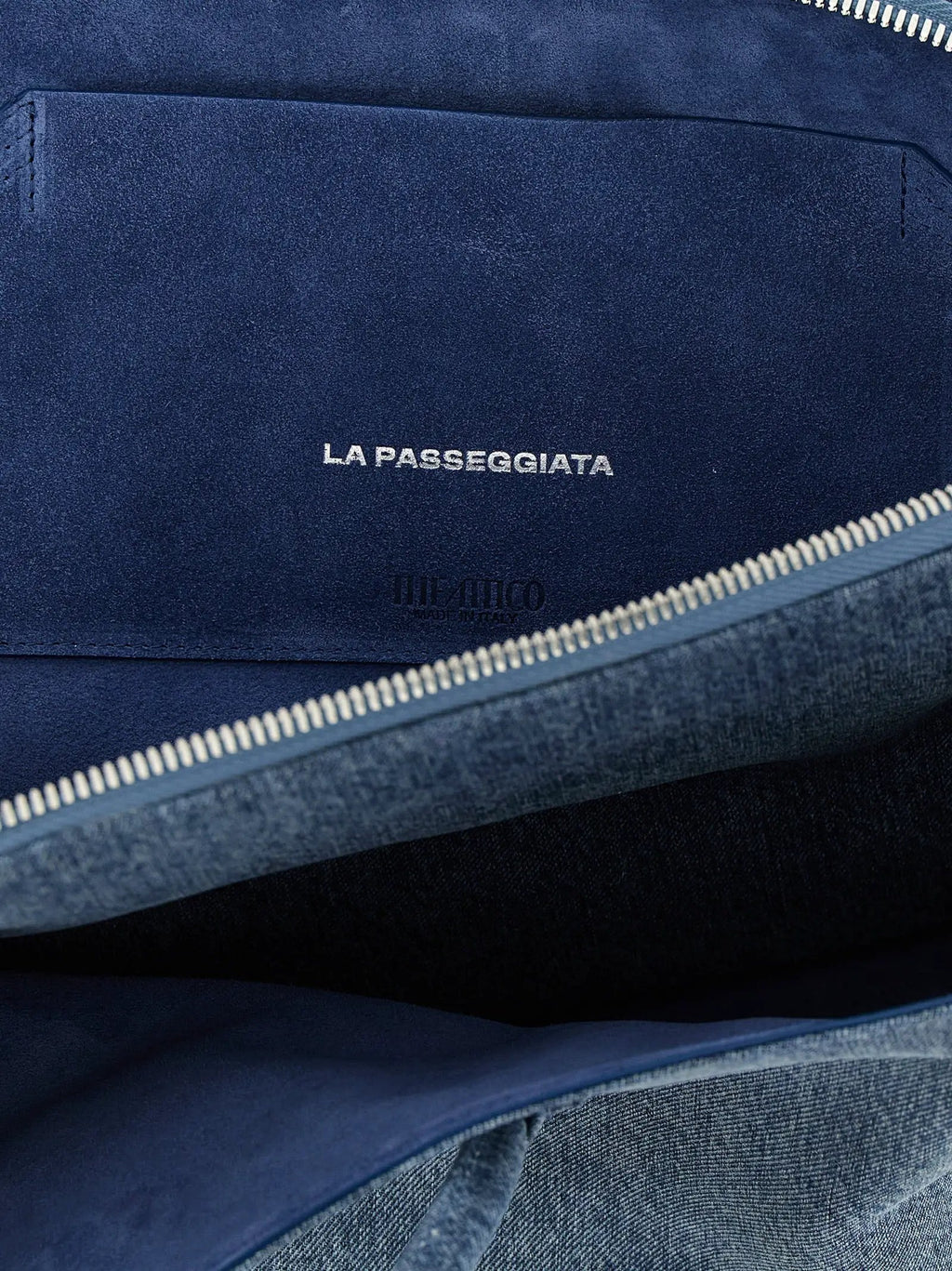 Le sac à bandoulière The Attico en coton bleu