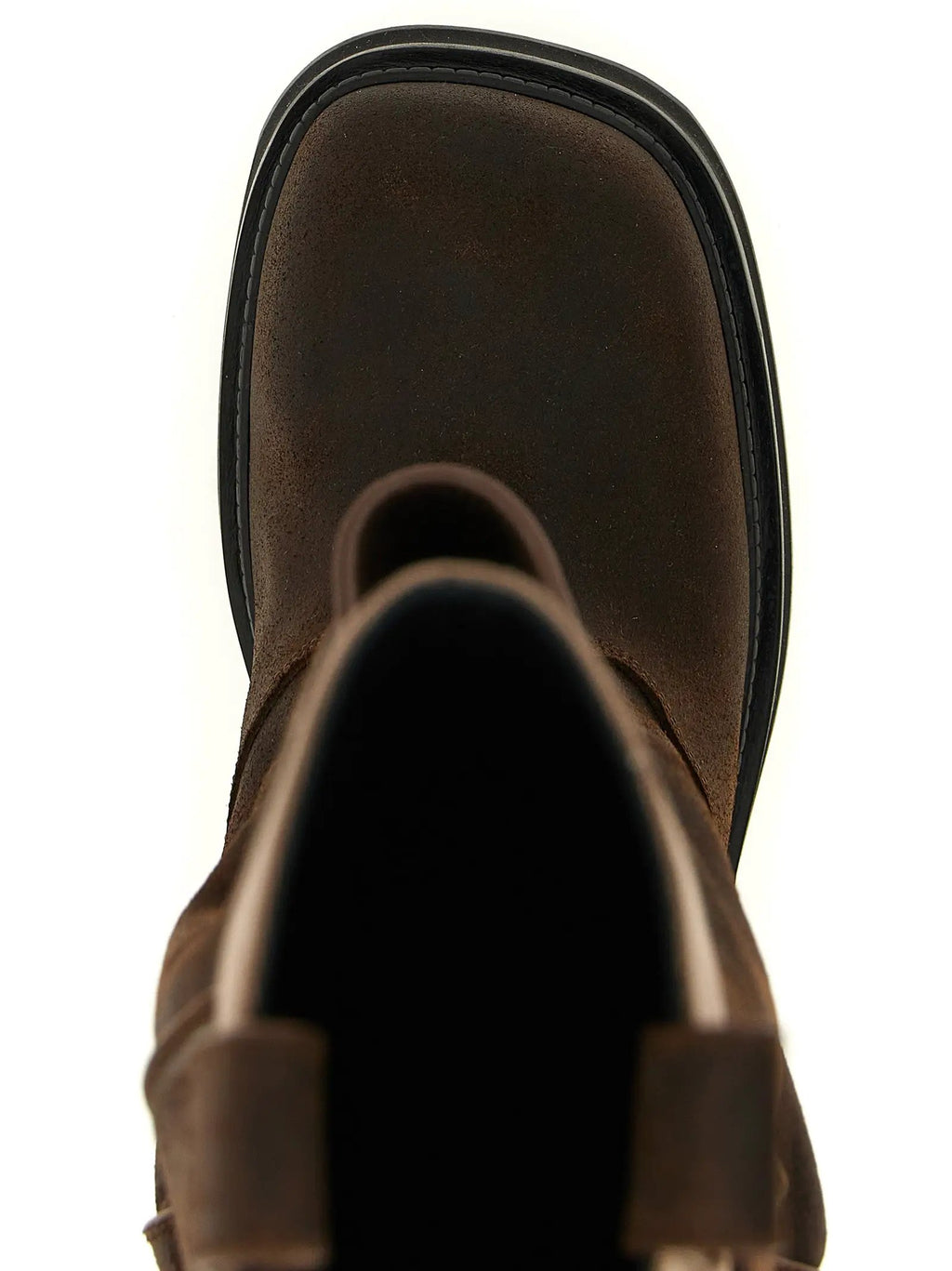 The Attico Brown Calf Leather Bos Taurus Over The Knee