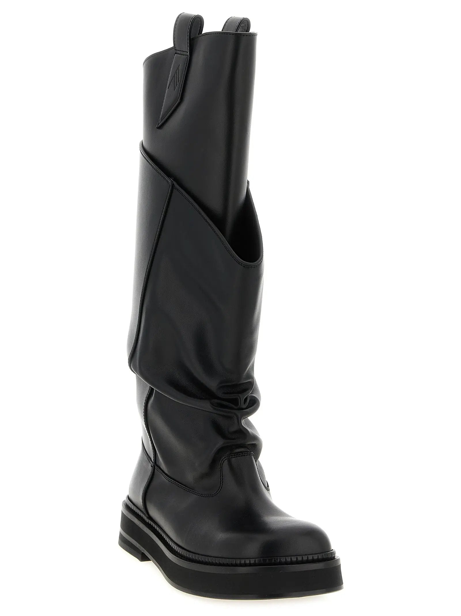 Bottes hautes The Attico en veau noir