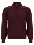 Brunello Cucinelli Bordeaux Cashmere Cardigan