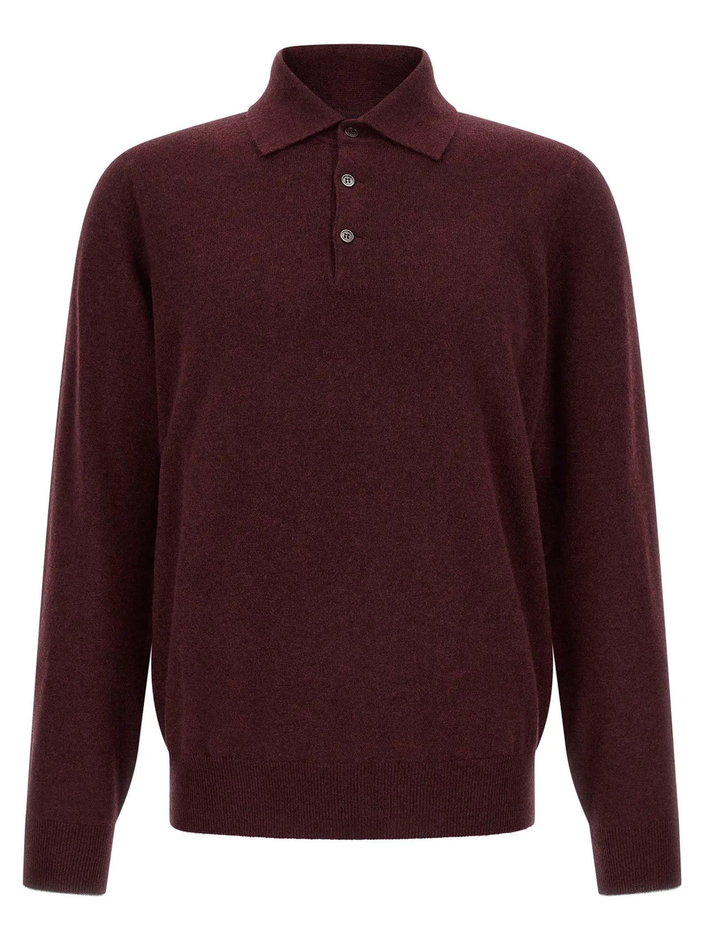 Polo en cachemire Brunello Cucinelli Bordeaux