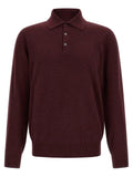 Polo en cachemire Brunello Cucinelli Bordeaux