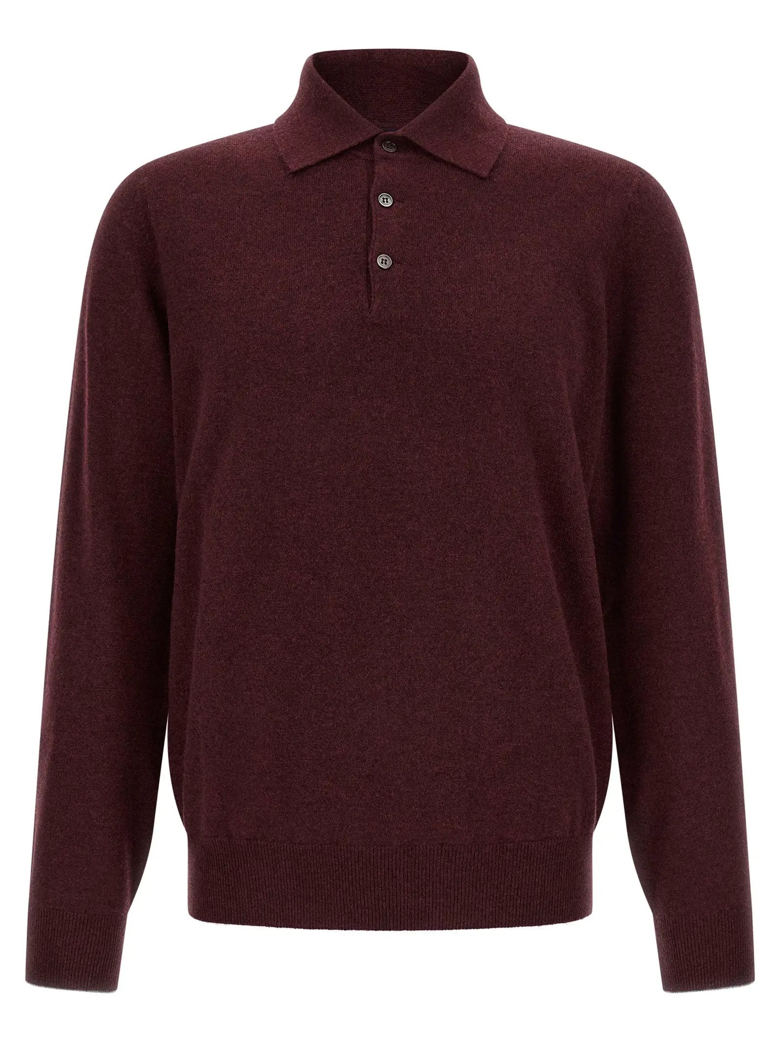 Polo en cachemire Brunello Cucinelli Bordeaux