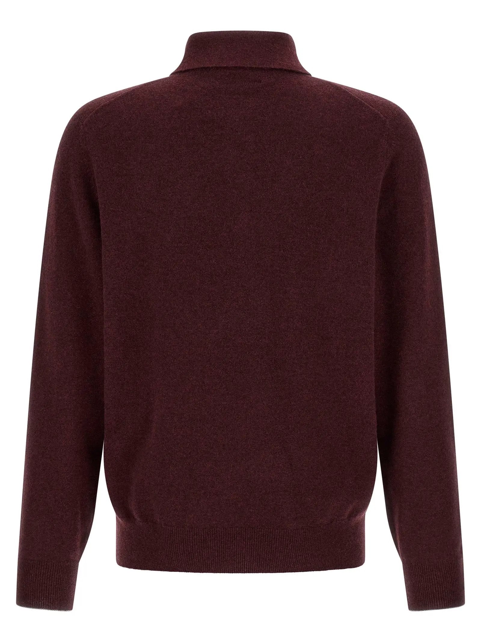 Polo en cachemire Brunello Cucinelli Bordeaux