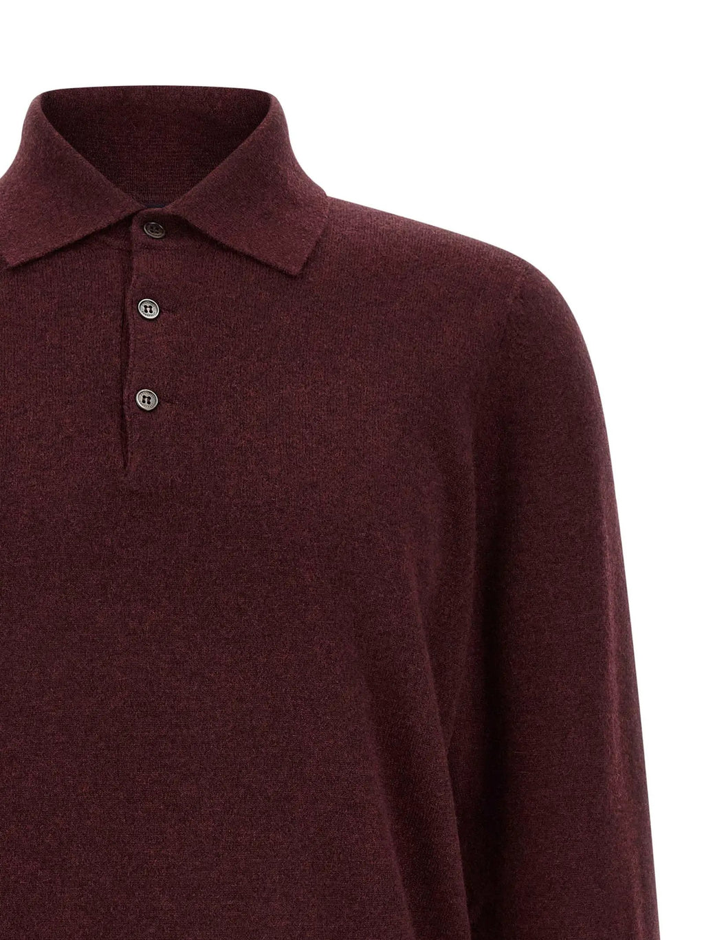 Polo en cachemire Brunello Cucinelli Bordeaux