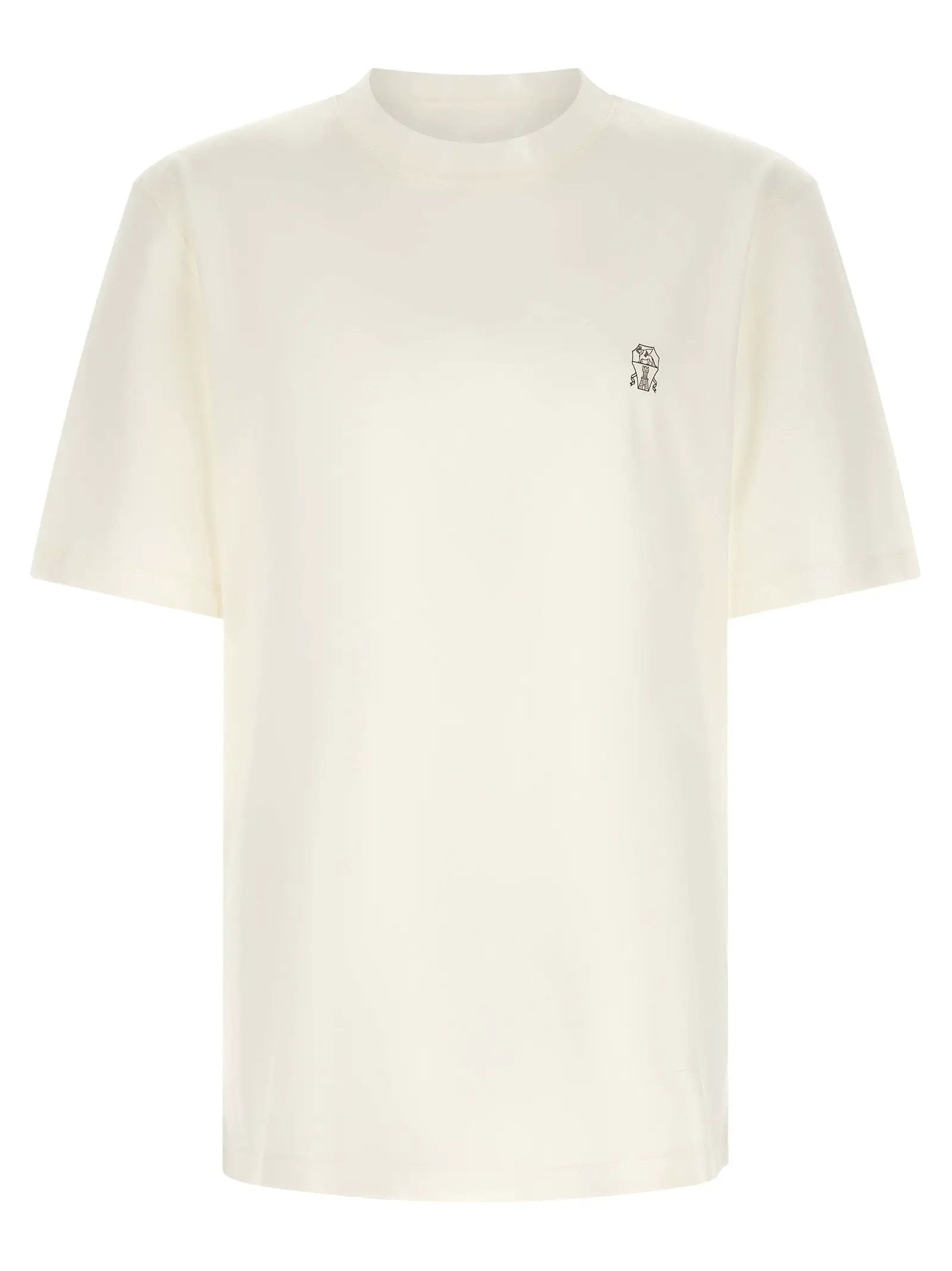 T-shirt en coton blanc Brunello Cucinelli