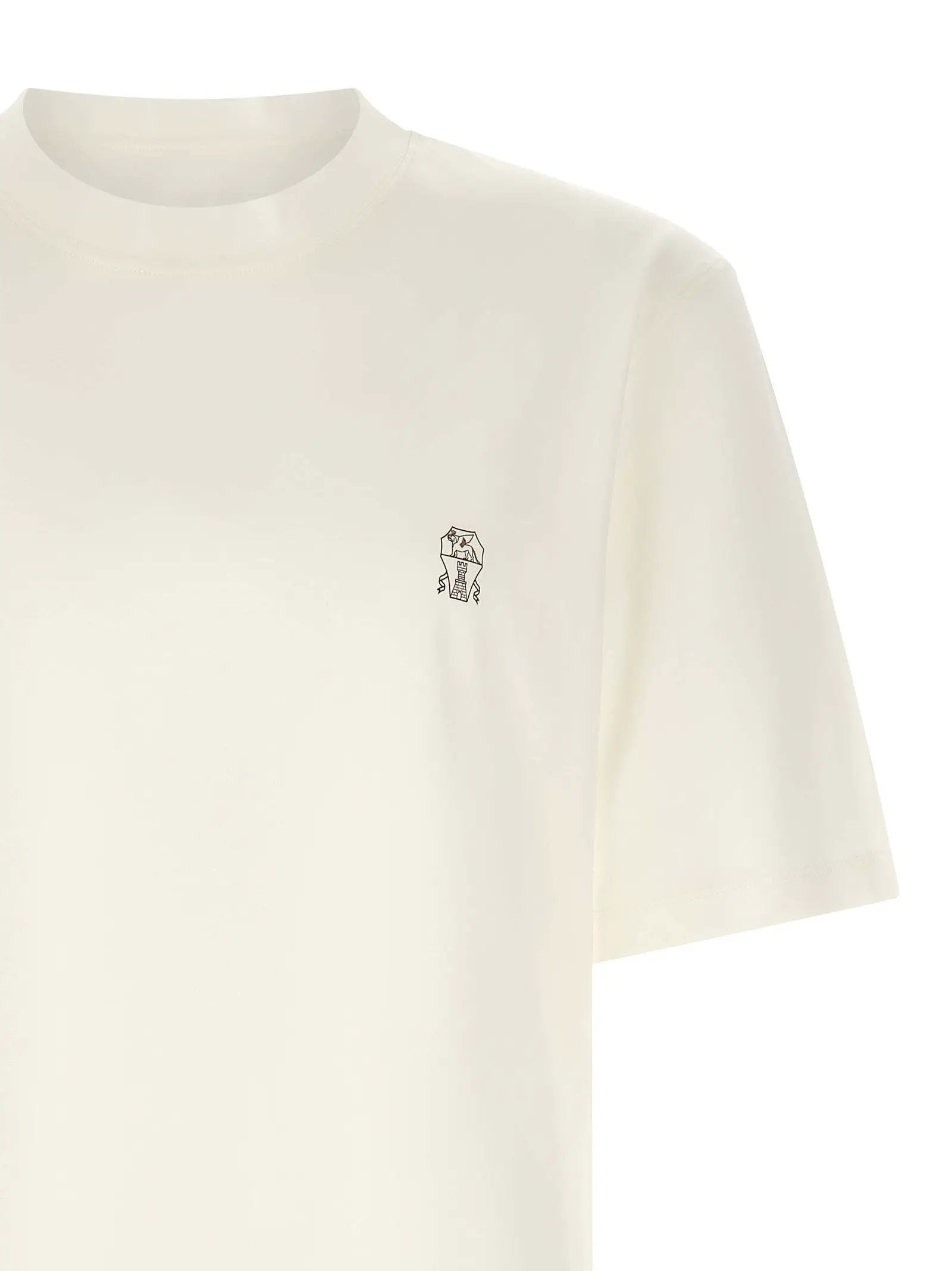 T-shirt en coton blanc Brunello Cucinelli