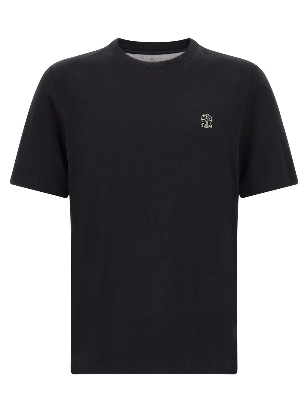 Brunello Cucinelli Black Cotton T-Shirt