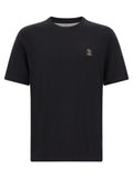 Brunello Cucinelli Black Cotton T-Shirt