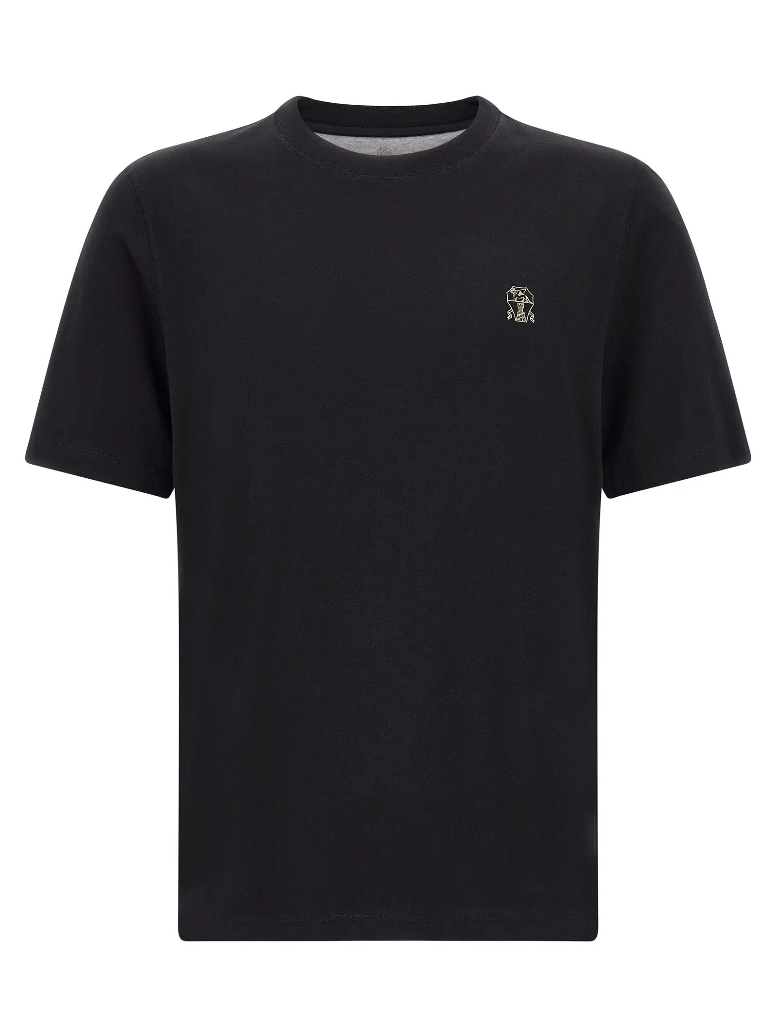 Brunello Cucinelli Black Cotton T-Shirt