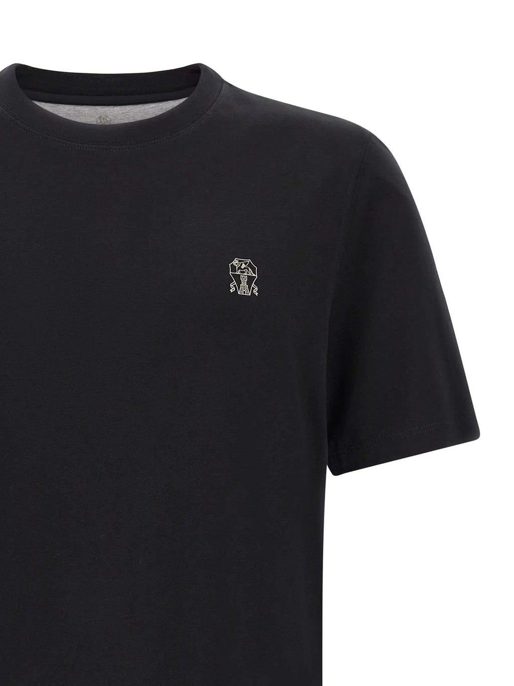 Brunello Cucinelli Black Cotton T-Shirt