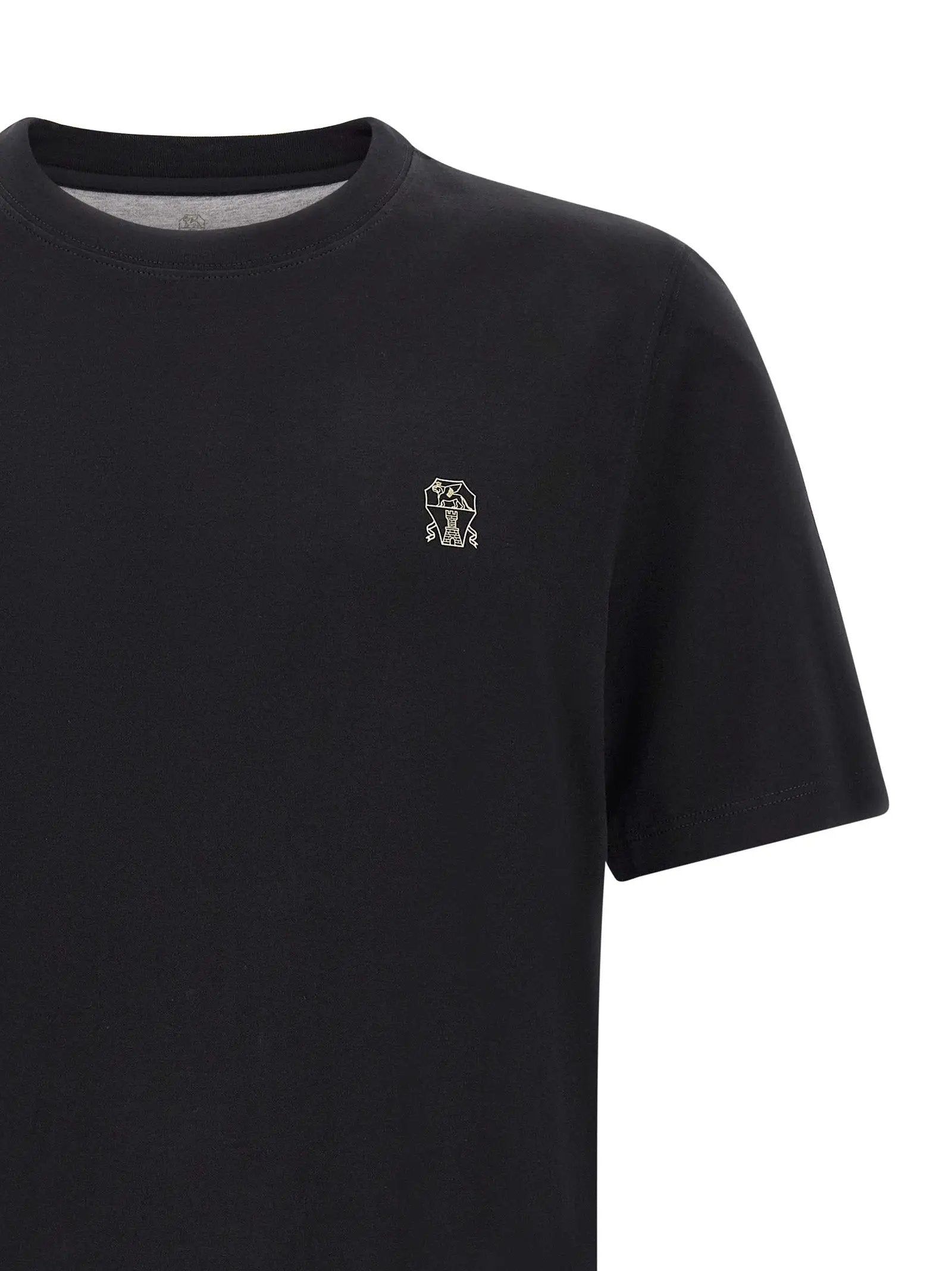 Brunello Cucinelli Black Cotton T-Shirt