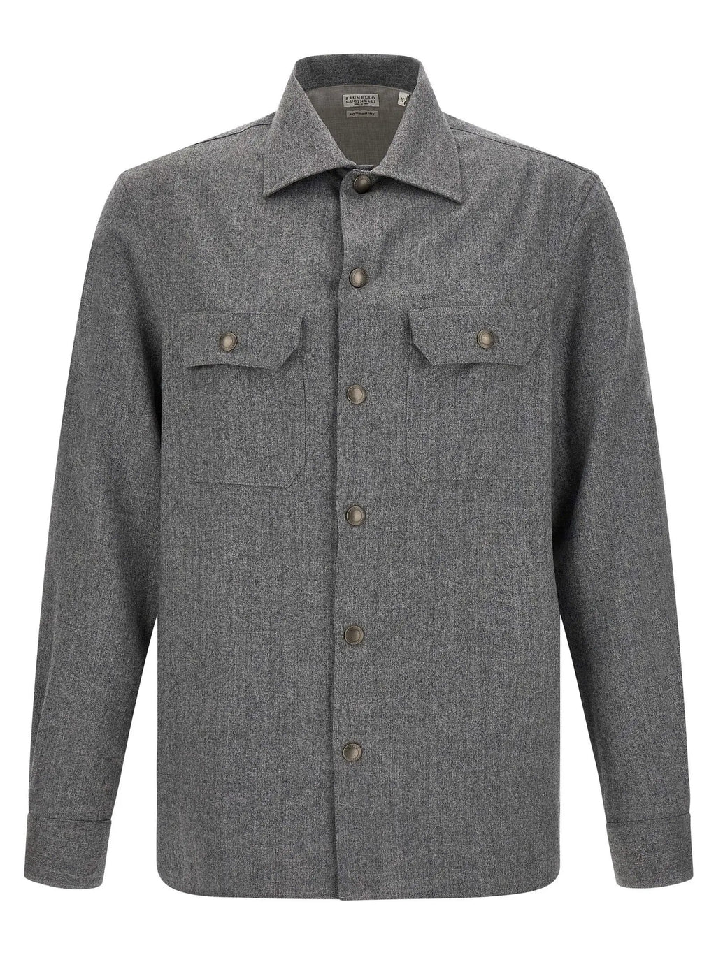 Chemisier Brunello Cucinelli en laine vierge grise