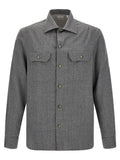 Chemisier Brunello Cucinelli en laine vierge grise