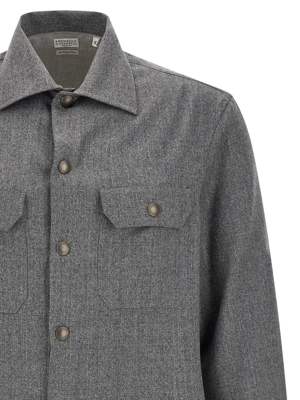 Chemisier Brunello Cucinelli en laine vierge grise