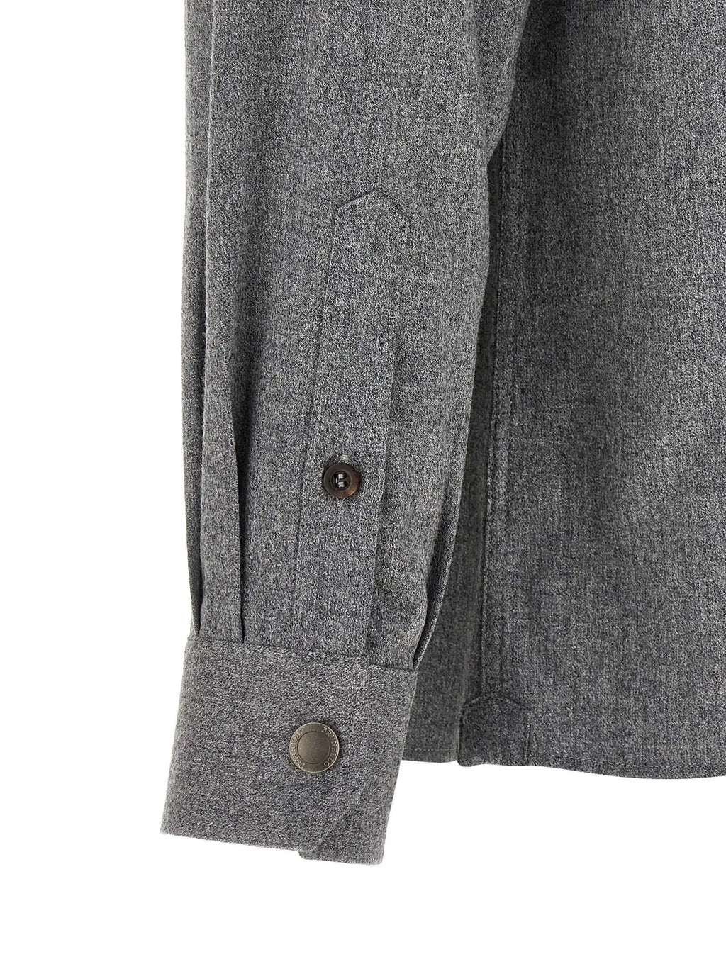 Chemisier Brunello Cucinelli en laine vierge grise
