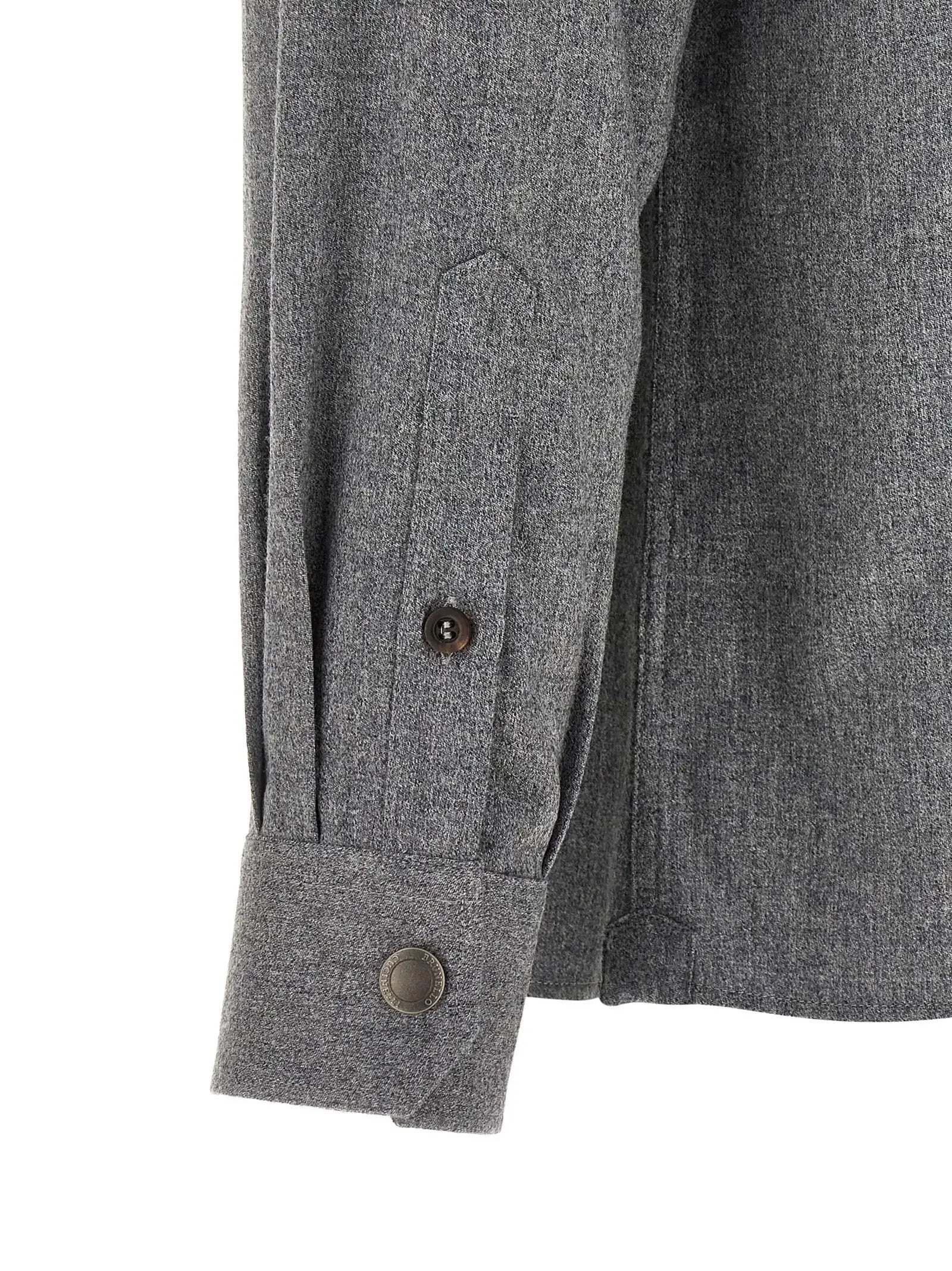 Chemisier Brunello Cucinelli en laine vierge grise