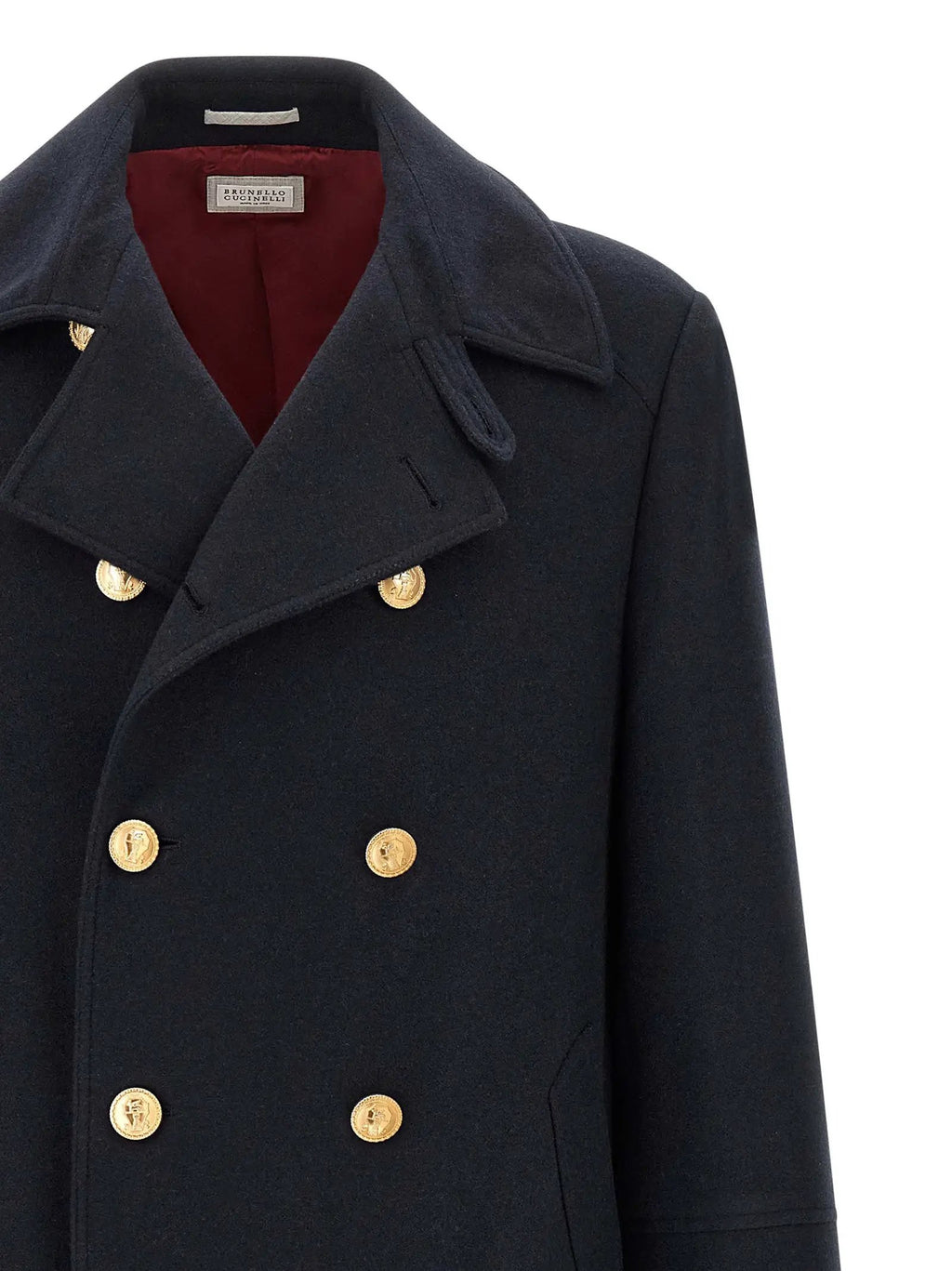 Brunello Cucinelli Blue Cashmere Coat
