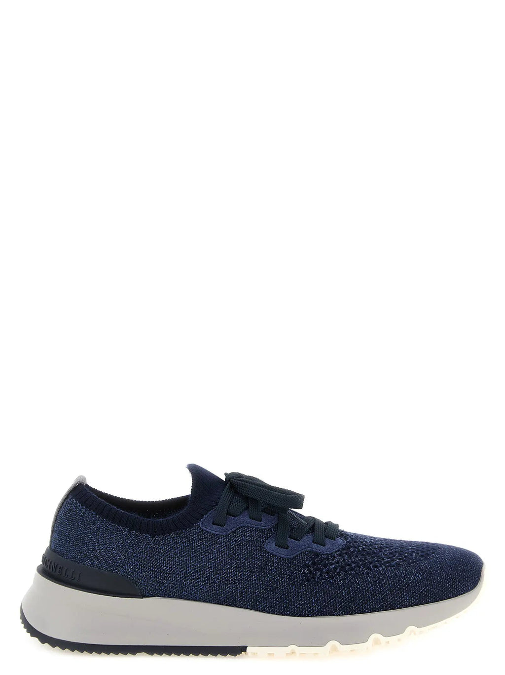 Baskets de sport en coton bleu Brunello Cucinelli