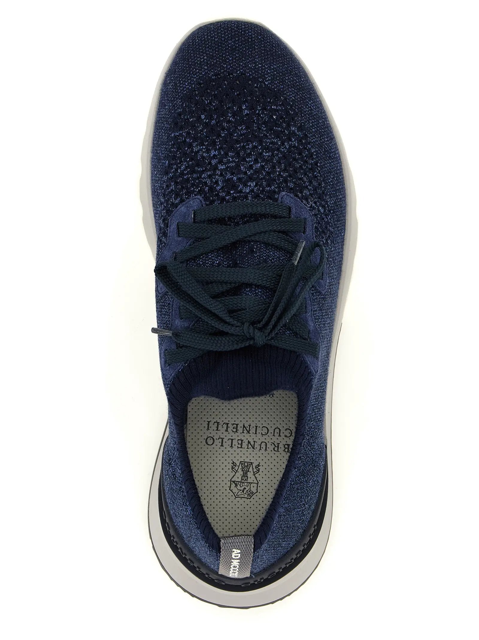 Baskets de sport en coton bleu Brunello Cucinelli
