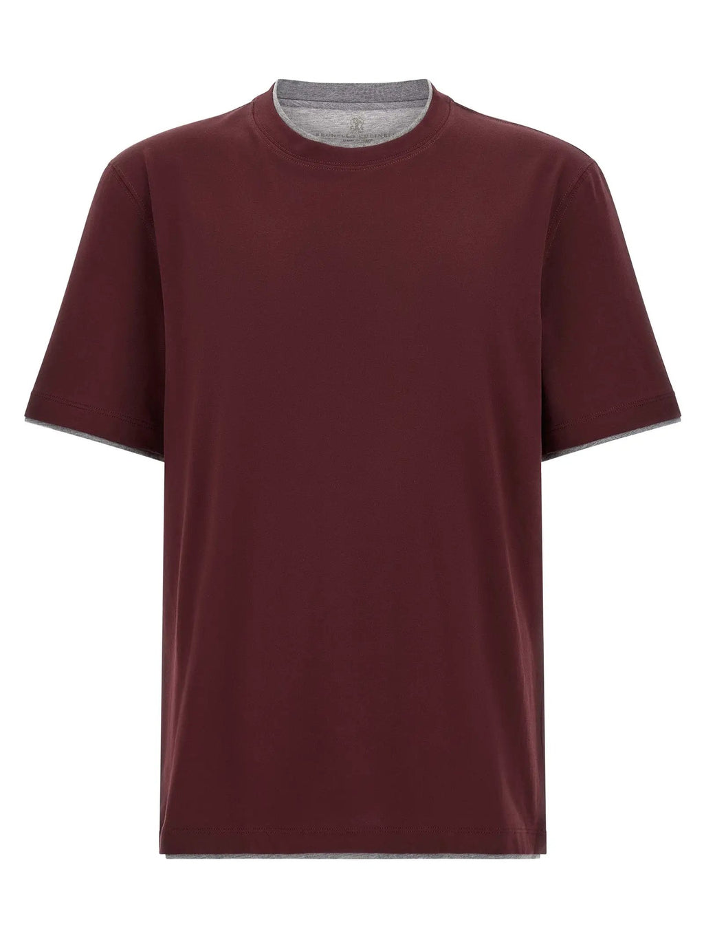 Brunello Cucinelli T-shirt en coton bordeaux