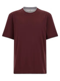 Brunello Cucinelli T-shirt en coton bordeaux