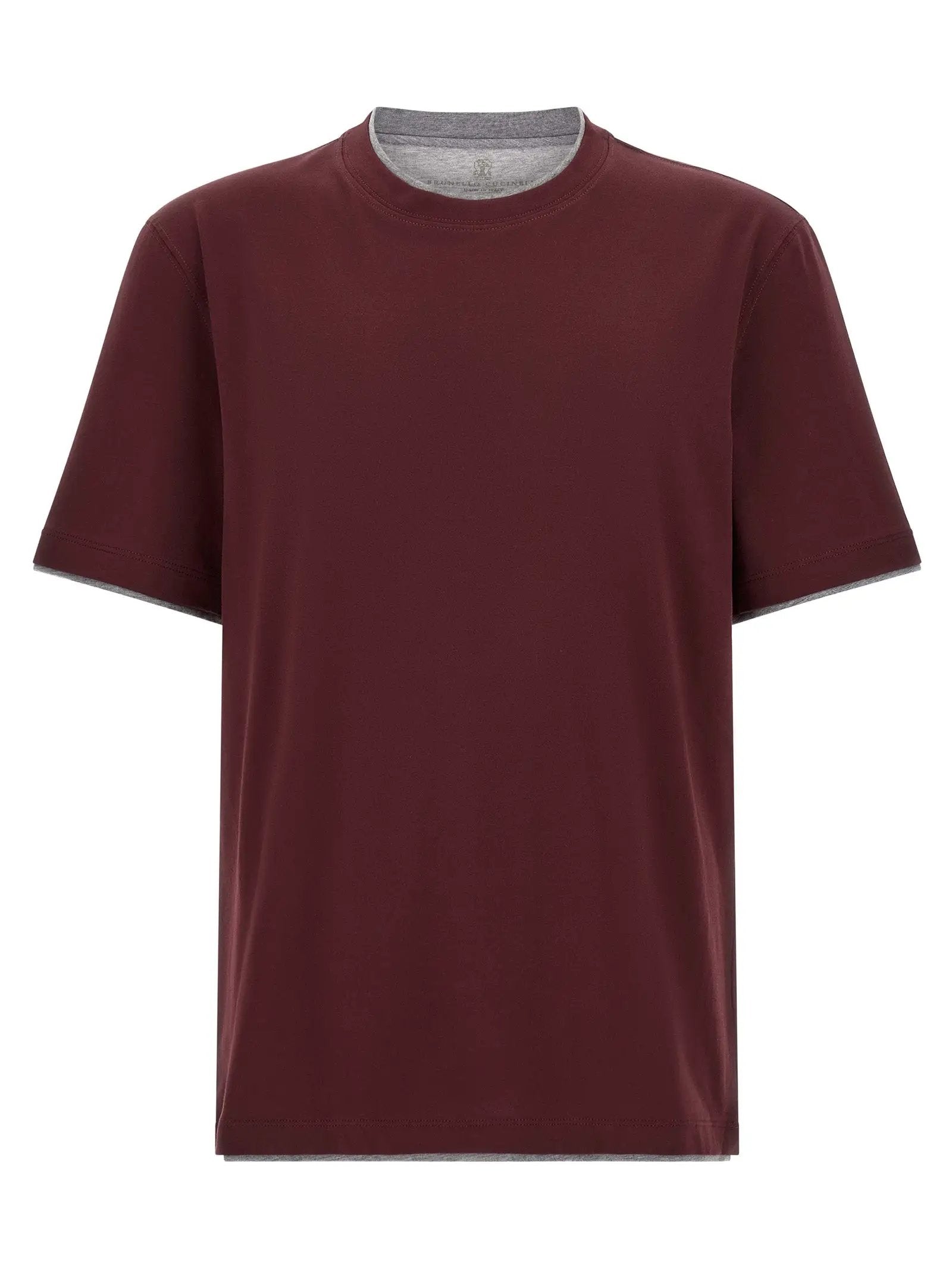 Brunello Cucinelli T-shirt en coton bordeaux