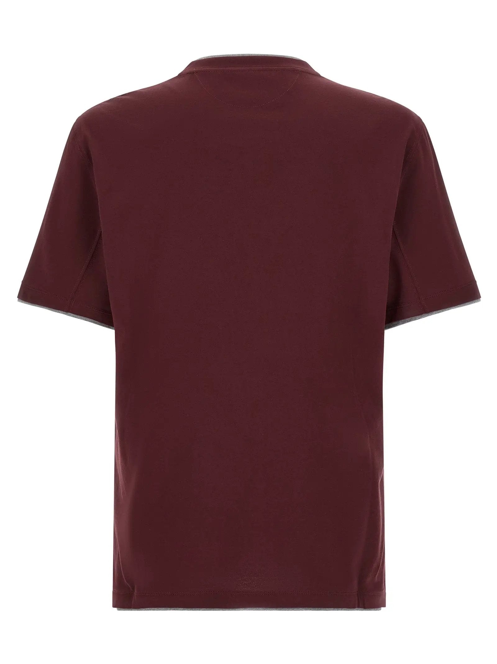 Brunello Cucinelli T-shirt en coton bordeaux